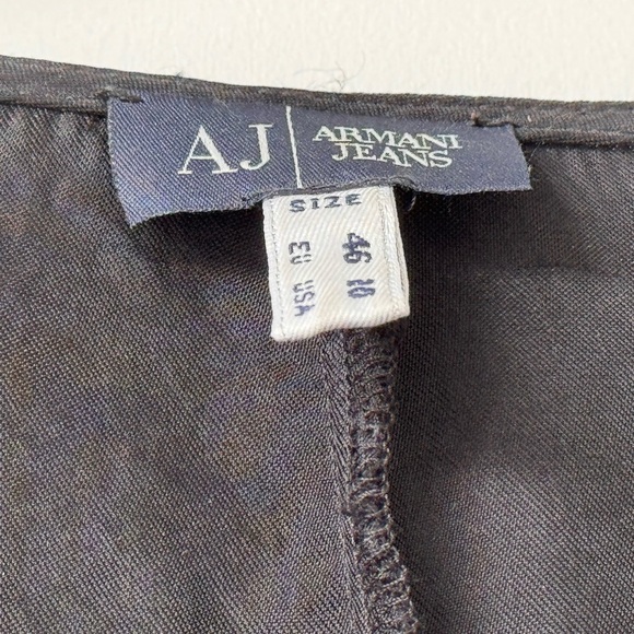 Armani Vegan Silk Pleated Top in Black - Picture 7 of 9